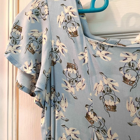 Never worn! Jonathan Martin floral midi dress baby blue - Picture 2 of 5